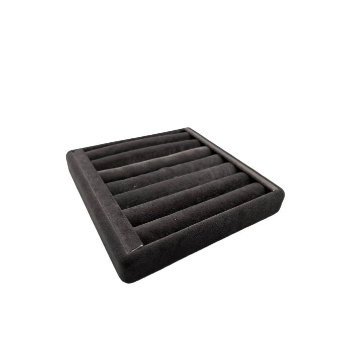 Yerli Üretim Süet Kumaş Füme Renk 15 cm / 15 cm Yüzük Sergileme Standı