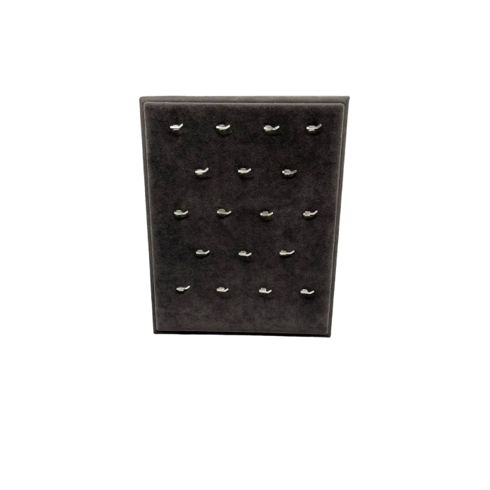 Yerli Üretim Süet Kumaş Füme Renk 20/16 Cm Ayaklı Kolye Sergileme Standı