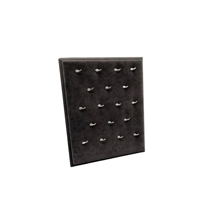 Yerli Üretim Süet Kumaş Füme Renk 20/16 Cm Ayaklı Kolye Sergileme Standı