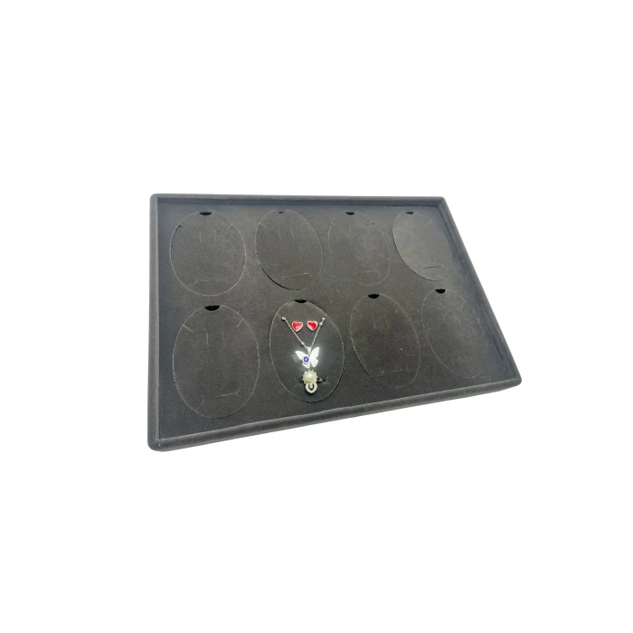 Yerli Üretim Süet Kumaş Füme Renk 34-24 Cm Ayaklı Üçlü Set Tabla Stand
