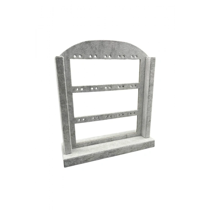 Süet Kumaş Gri Renk 26/22 Cm Ayaklı Küpe Standı