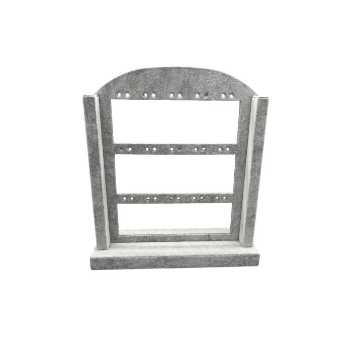 Süet Kumaş Gri Renk 26/22 Cm Ayaklı Küpe Standı