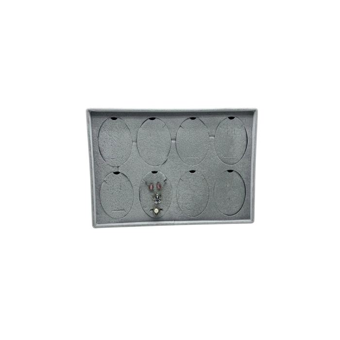 Yerli Üretim Süet Kumaş Gri Renk 34-24 Cm Ayaklı Üçlü Set Tabla Stand