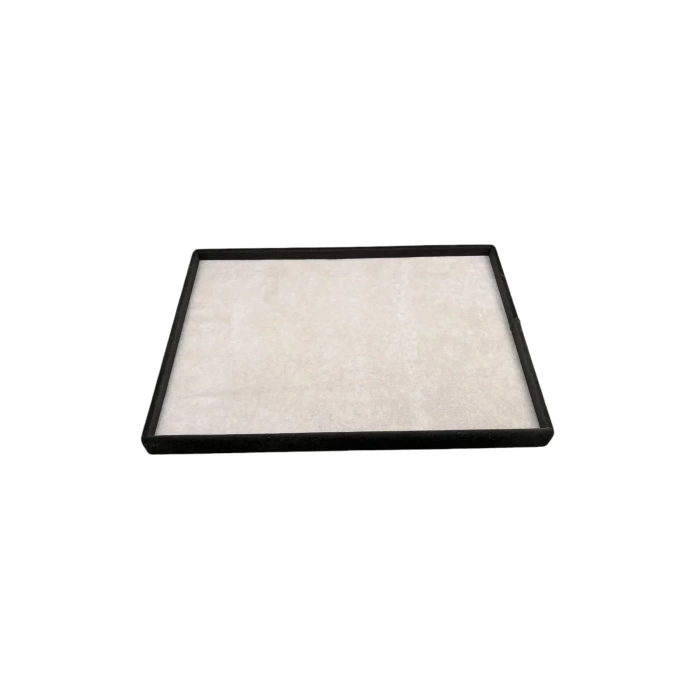 Yerli Üretim Süet Kumaş Gri Renk 34/24 Cm Takı Servis Sunum Tablası