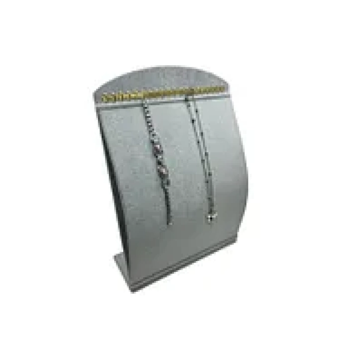 Yerli Üretim Süet Kumaş Gri Renk 34 cm / 24 cm Dik Bombeli Takı Standı