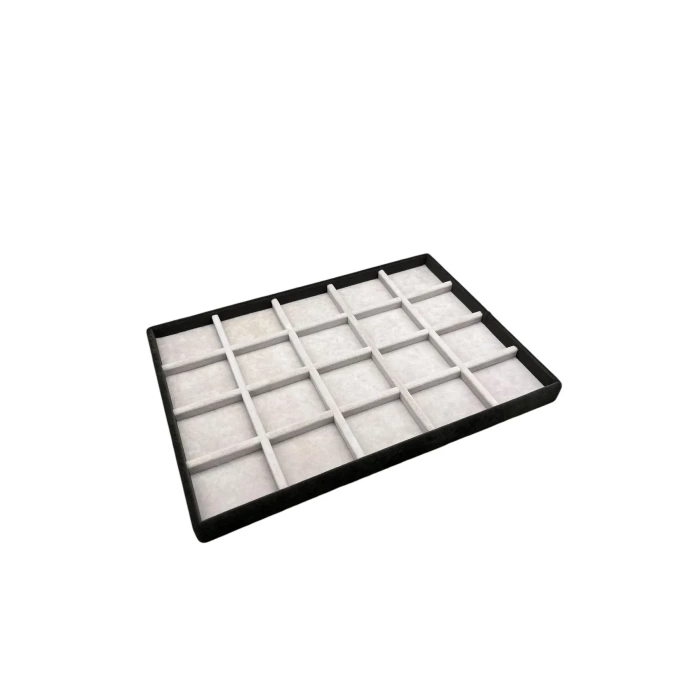 Yerli Üretim Süet Kumaş İki Renkli 34/24 cm 20 Bölmeli Çekmece İci Takı Standı