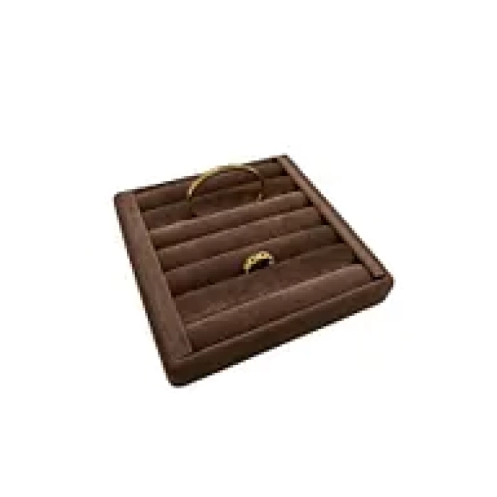 Yerli Üretim Süet Kumaş Kahve Renk 15 cm / 15 cm Yüzük Sergileme Standı
