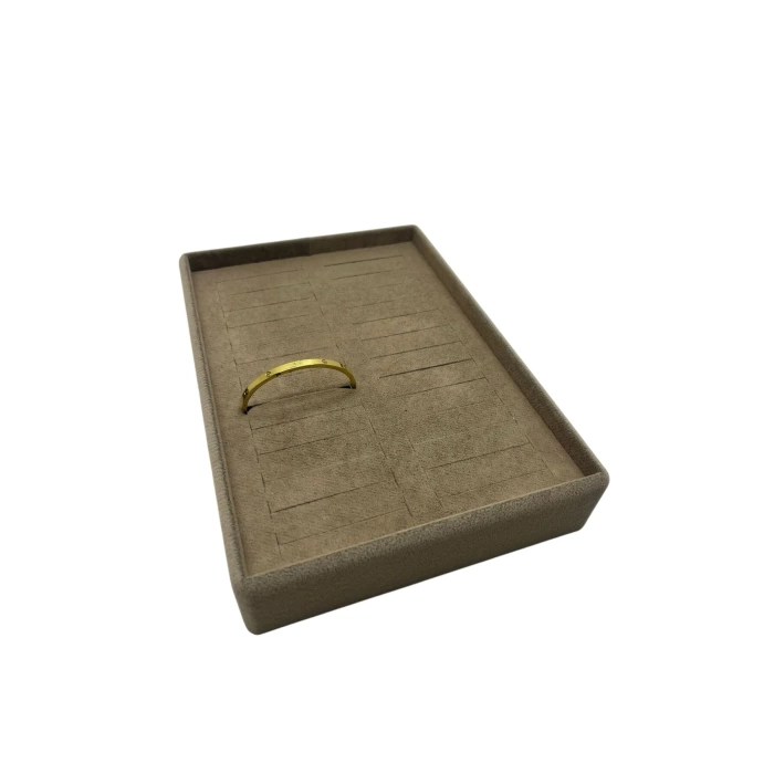 Yerli Üretim Süet Kumaş Kahve Renk 22/14 Cm Batırmalı Bileklik Kelepçe Tablası