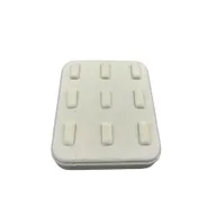 Yerli Üretim Süet Kumaş Krem Renk 12/11 cm Çoklu Tırnaklı Yüzük Sergileme Aksesuar
