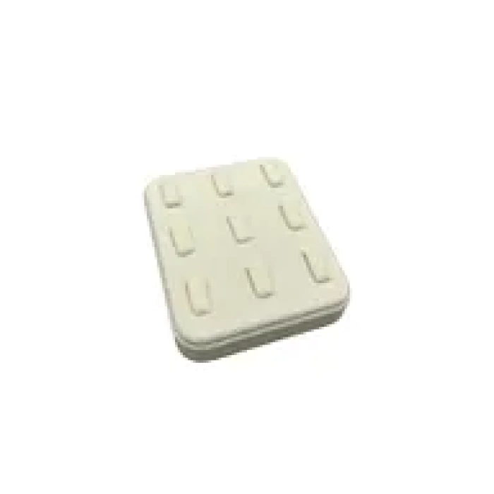 Yerli Üretim Süet Kumaş Krem Renk 12/11 cm Çoklu Tırnaklı Yüzük Sergileme Aksesuar