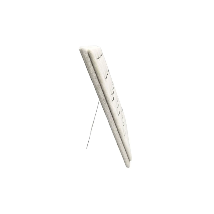 Yerli Üretim Süet Kumaş Krem Renk 20/16 Cm Ayaklı Kolye Sergileme Standı