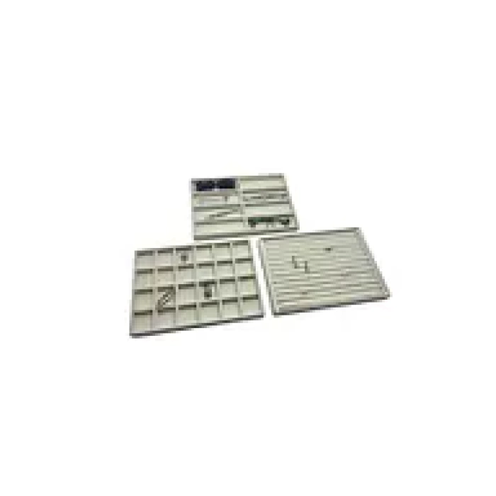 Yerli Üretim Süet Kumaş Krem Renk 34/24 Cm 3 Lü Takım Çekmece Içi Takı Tablası