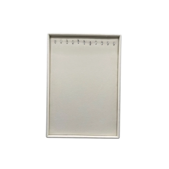 Yerli Üretim Süet Kumaş Krem Renk 34/24 Cm Ayaklı Kolye Sergileme Standı