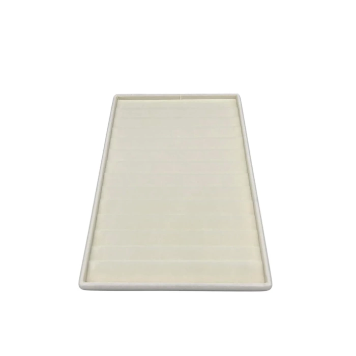 Yerli Üretim Süet Kumaş Krem Renk 34/24Cm 14 Adet Kademeli Çekmece İçi Bileklik Tablası