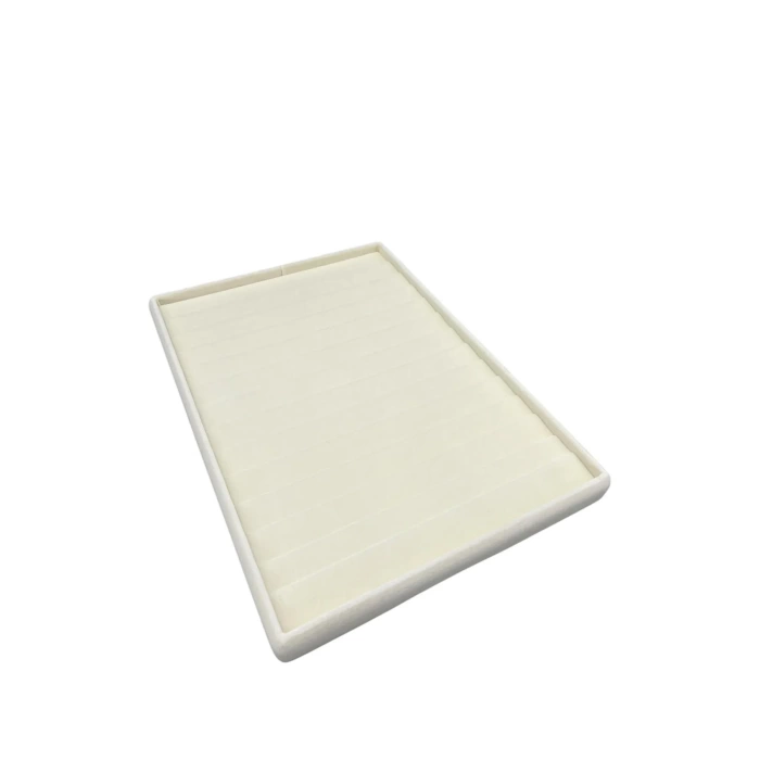 Yerli Üretim Süet Kumaş Krem Renk 34/24Cm 14 Adet Kademeli Çekmece İçi Bileklik Tablası