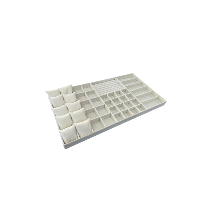 Yerli Üretim Süet Kumaş Krem Renk 70/38 Cm Çekmece Içi Takı Düzenleyicisi