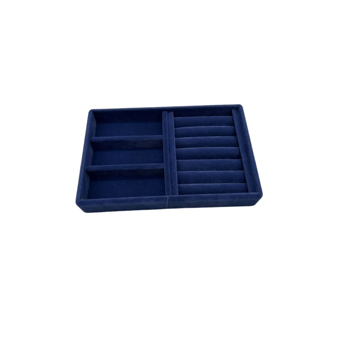 Yerli Üretim Süet Kumaş Lacivert Renk 22 Cm / 14 Cm Çekmece Içi Takı Standı