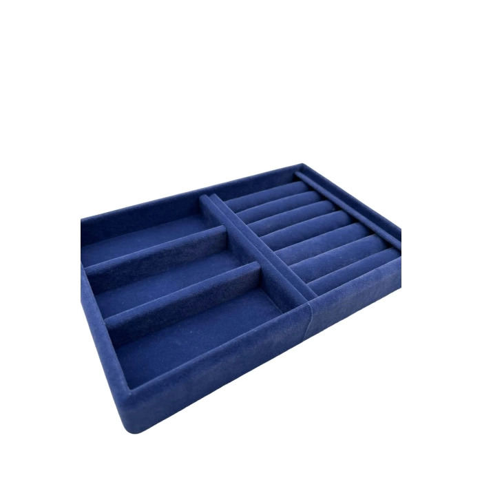 Yerli Üretim Süet Kumaş Lacivert Renk 22 Cm / 14 Cm Çekmece Içi Takı Standı
