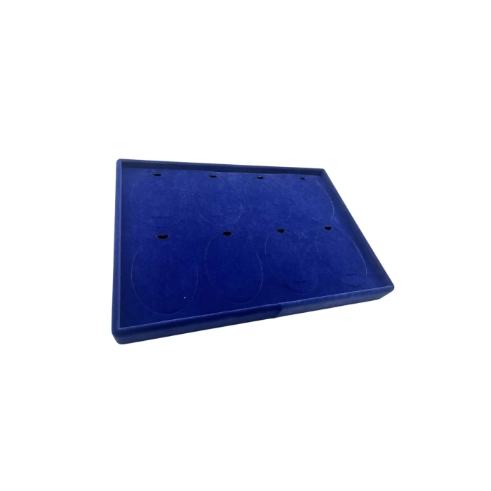 Yerli Üretim Süet Kumaş Lacivert Renk 34-24 Cm Ayaklı Üçlü Set Tabla Stand