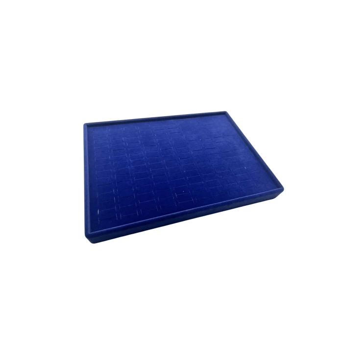 Yerli Üretim Süet Kumaş Lacivert Renk Batırmalı 34-24 Cm Çekmece Içi Yüzük Tabla Stand