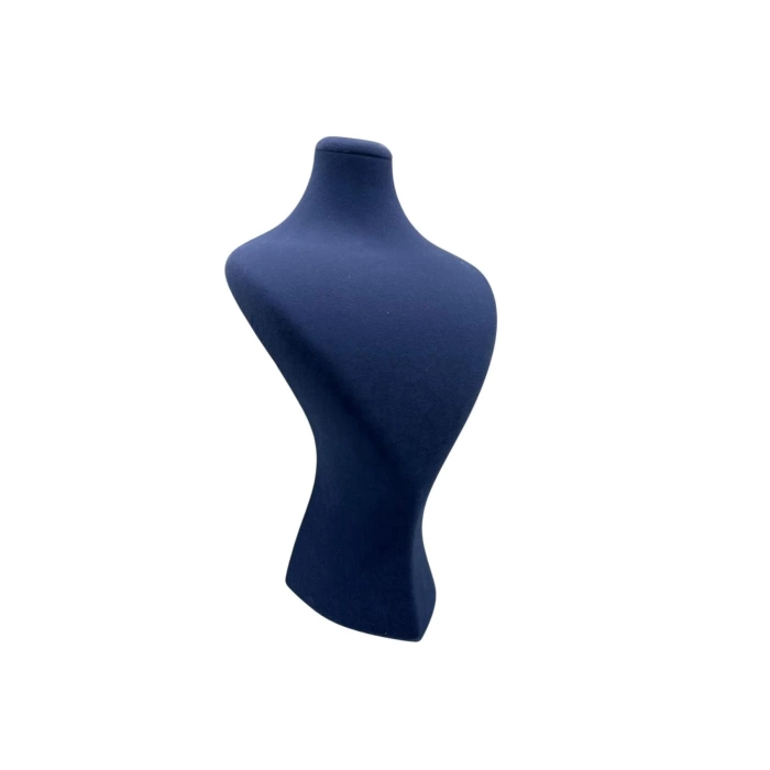 Yerli Üretim Süet Kumaş Lidya Lacivert Renk 34/20 cm Kolye Gerdanlık Zincir Takı Sergileme Mankeni