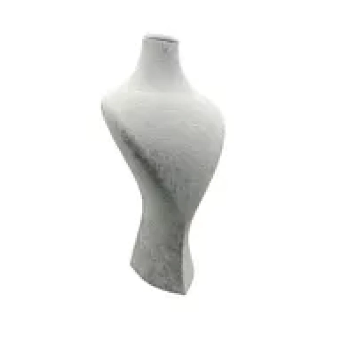 Yerli Üretim Süet Kumaş Lidya Manken Gri Renk 42/20 Cm Kolye Gerdanlık Takı Sergileme Mankeni