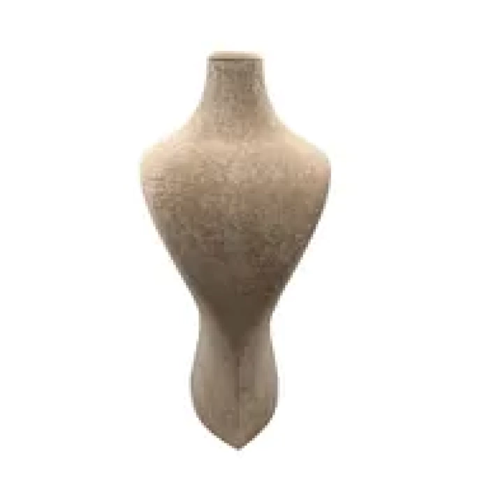 Yerli Üretim Süet Kumaş Lidya Manken Kahve Renk 42/20 Cm Kolye Gerdanlık Takı Sergileme Mankeni