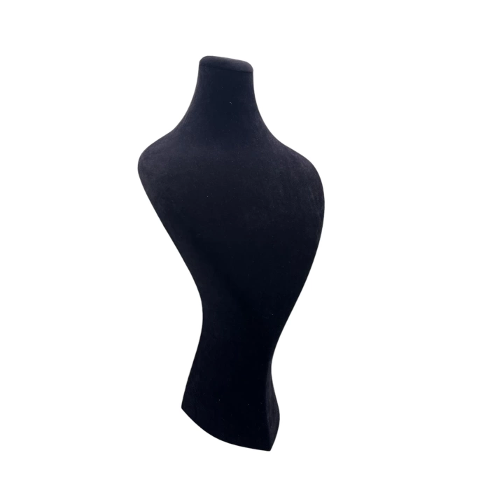 Süet Kumaş Lidya Manken Siyah Renk 42/20 Cm Kolye Gerdanlık Takı Sergileme Mankeni