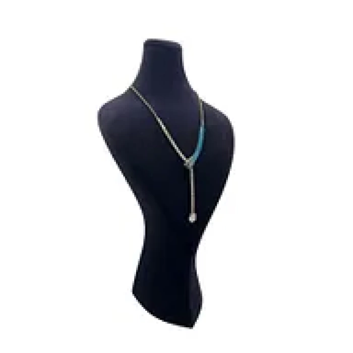 Yerli Üretim Süet Kumaş Lidya Manken Siyah Renk 42/20 Cm Kolye Gerdanlık Takı Sergileme Mankeni