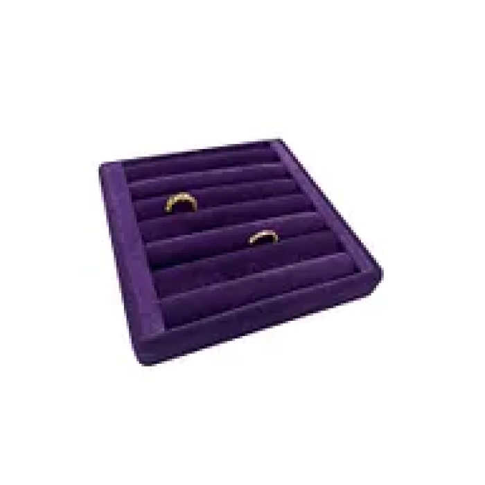 Yerli Üretim Süet Kumaş Mor Renk 15 cm / 15 cm Yüzük Sergileme Standı