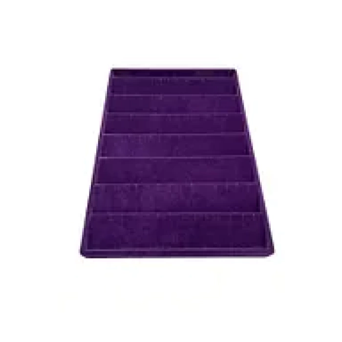 Yerli Üretim Süet Kumaş Mor Renk 34/24 Cm Kademeli Çekmece Içi Küpe Standı