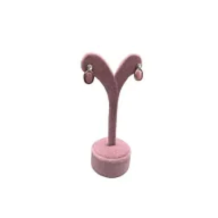Yerli Üretim Süet Kumas Pembe Renk 12 Cm Küpe Sergileme Aksesuar