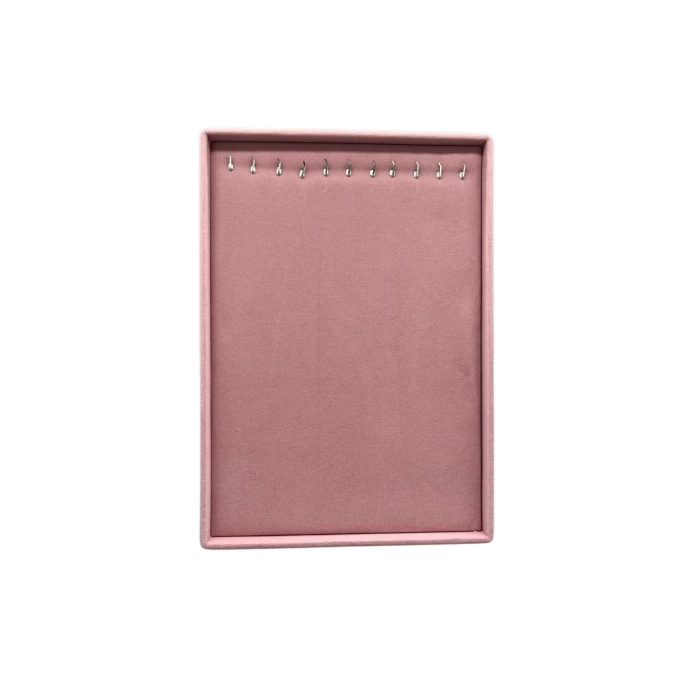 Yerli Üretim Süet Kumaş Pembe Renk 34/24 Cm Ayaklı Kolye Sergileme Standı