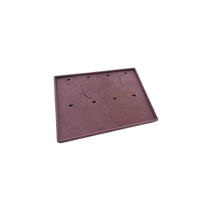Yerli Üretim Süet Kumaş Pembe Renk 34-24 Cm Ayaklı Üçlü Set Tabla Stand