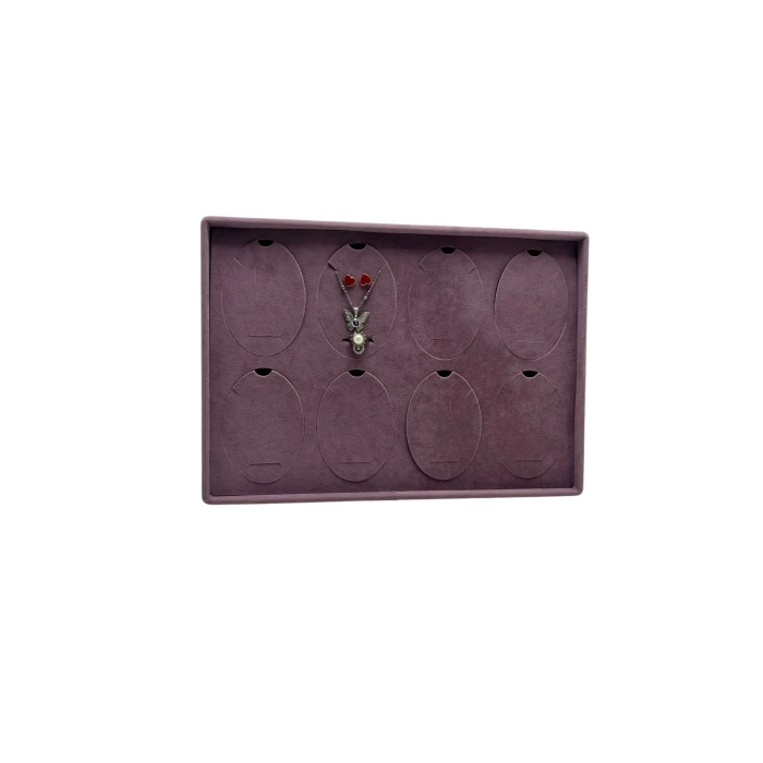 Yerli Üretim Süet Kumaş Pembe Renk 34-24 Cm Ayaklı Üçlü Set Tabla Stand