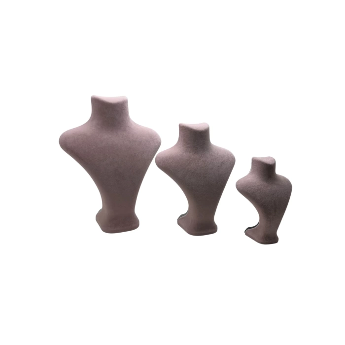 Yerli Üretim Süet Kumaş Pembe Renk Üç Boy Takı Mankeni