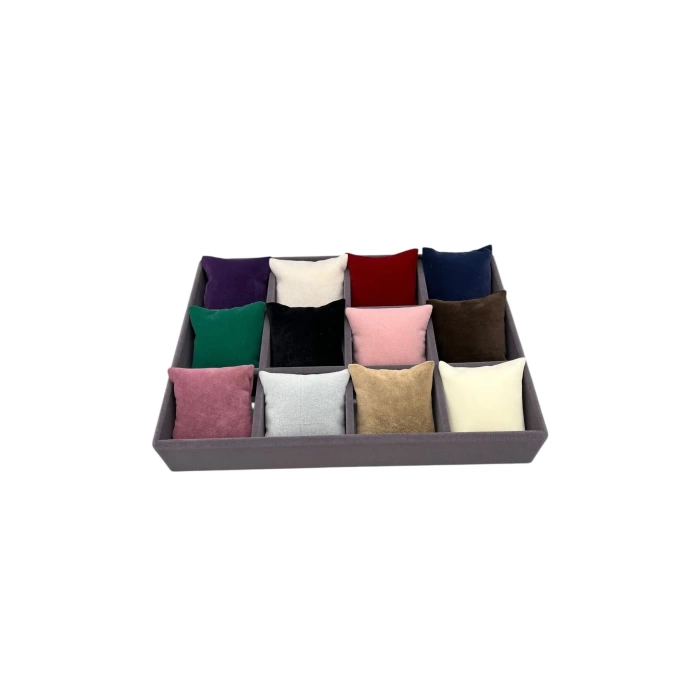 Yerli Üretim Süet Kumaş Renk Çümbüsü 34/24 Cm Yastıklı Çekmece İçi Yastıklı Saat Ve Takı Kutusu