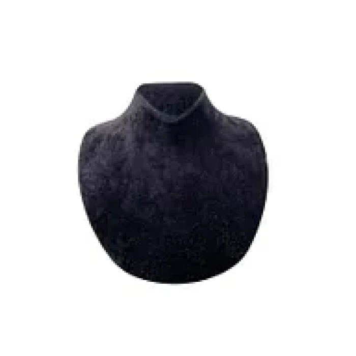 Yerli Üretim Süet Kumaş Rose Manken Siyah Renk 20/18 Cm Kolye Gerdanlık Takı Sergileme Mankeni