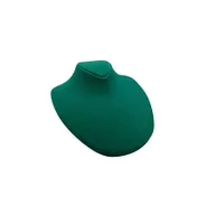 Yerli Üretim Süet Kumaş Rose Manken Yeşil Renk 20/18 Cm Kolye Gerdanlık Takı Sergileme Mankeni