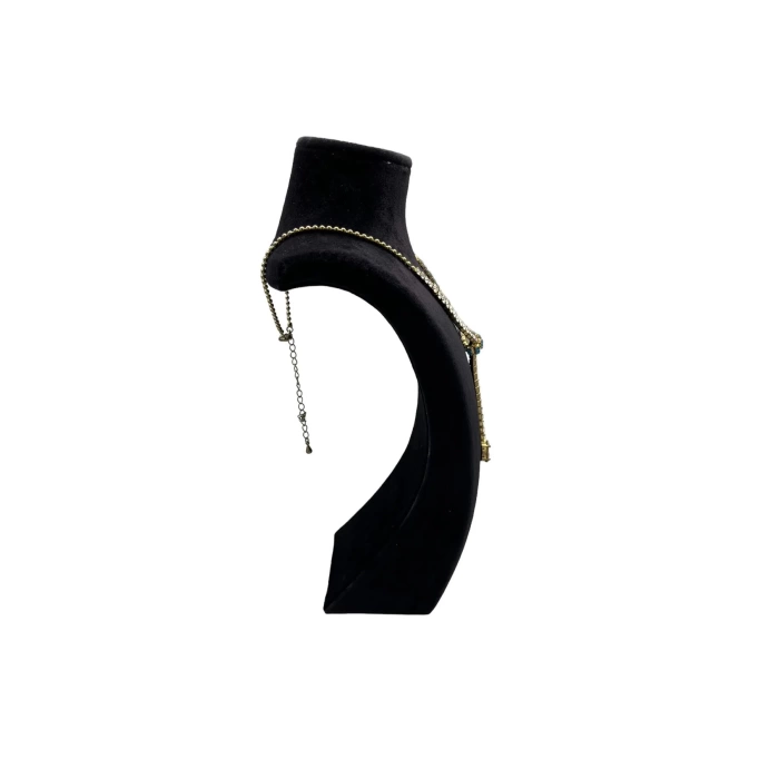 Yerli Üretim Süet Kumaş Siyah Renk 25/12 Cm Kolye Gerdanlık Zincir Takı Sergileme Mankeni