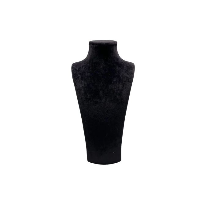 Yerli Üretim Süet Kumaş Siyah Renk 25/12 Cm Kolye Gerdanlık Zincir Takı Sergileme Mankeni