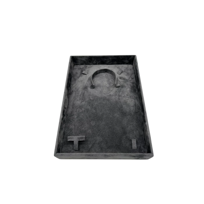 Yerli Üretim Süet Kumaş Siyah Renk 26/19 Cm Mini Takı Sergileme Tablası