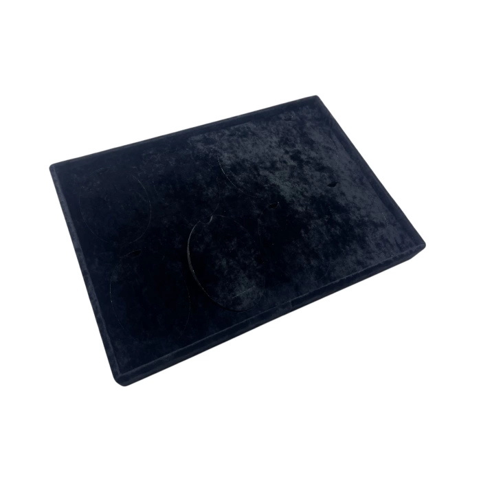 Yerli Üretim Süet Kumaş Dakka Model Siyah Renk 34-24 Cm Ayaklı Üçlü Set Tabla Stand