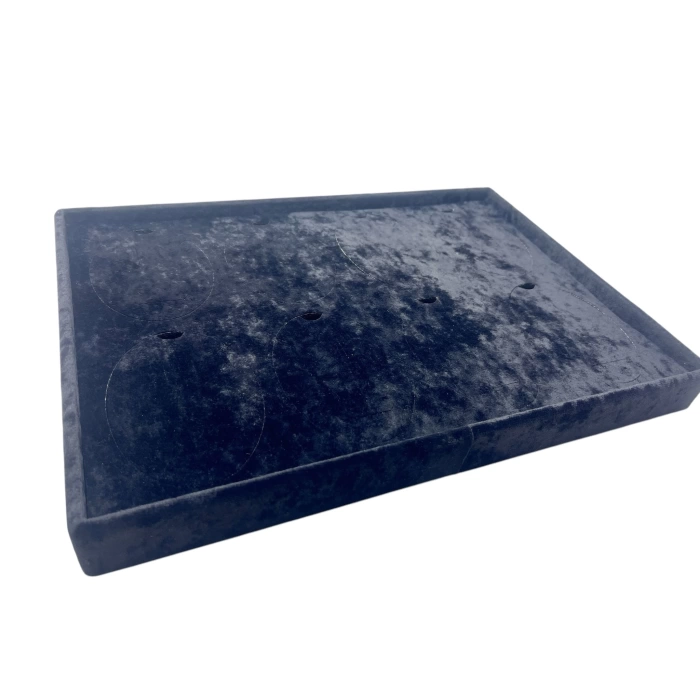 Yerli Üretim Süet Kumaş Dakka Model Siyah Renk 34-24 Cm Ayaklı Üçlü Set Tabla Stand