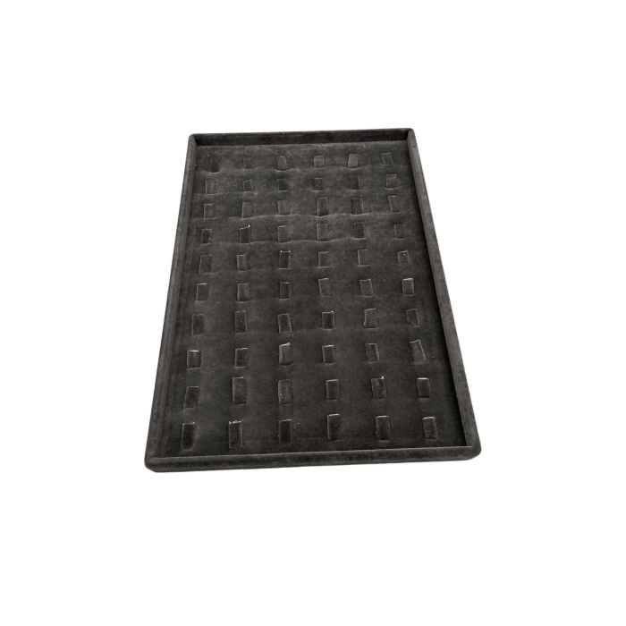 Yerli Üretim Süet Kumaş Siyah Renk 34/24 Cm Dikine Tırnaklı Çekmece İçi Yüzük Tablası