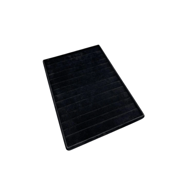 Yerli Üretim Süet Kumaş Siyah Renk 34/24Cm 14 Adet Kademeli Çekmece İçi Bileklik Tablası
