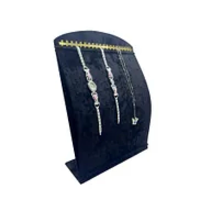 Yerli Üretim Süet Kumaş Siyah Renk 34 cm / 24 cm Dik Bombeli Takı Standı