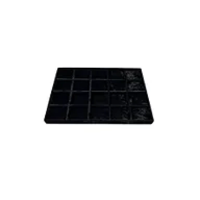 Yerli Üretim Süet Kumaş Siyah Renkli 34/24 Cm 20 Bölmeli Çekmece İçi Takı Standı