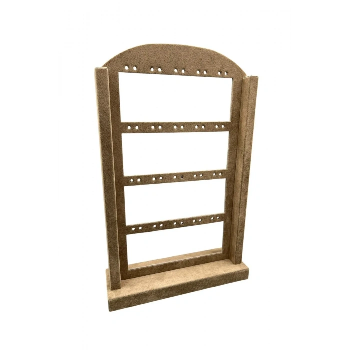 Süet Kumaş Sutlu Kahve Renk 36 /22 Cm Ayaklı Küpe Standı