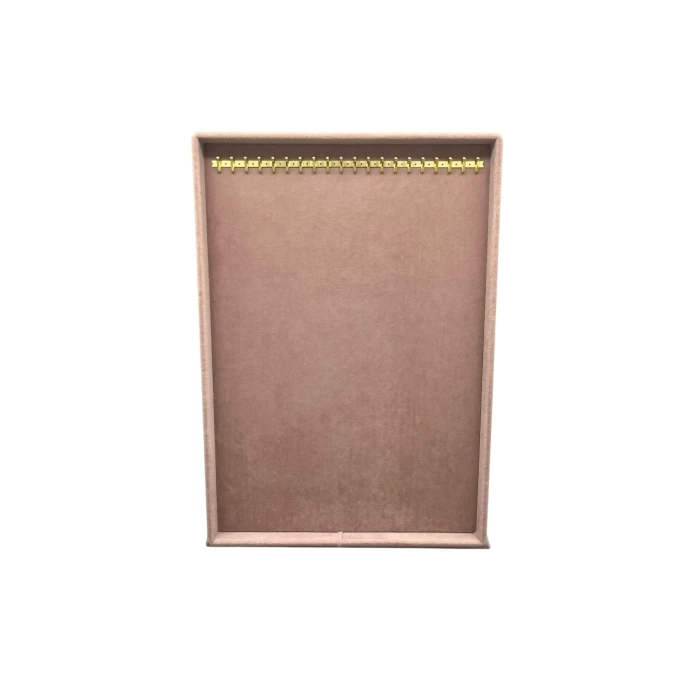 Yerli Üretim Süet Kumaş Tırnaklı Pembe Renk 34/24 Cm Ayaklı Tesbih Takı Stand